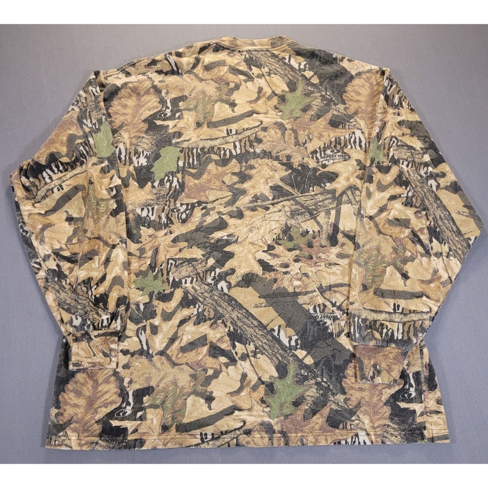 Jerzees Outdoors Mossy Oak Long Sleve Shirt Mens XL Camo Pocket Hunting Vintage